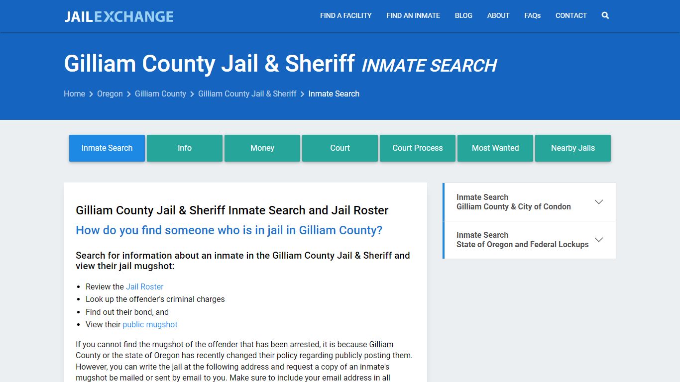 Gilliam County Jail & Sheriff Inmate Search - Jail Exchange
